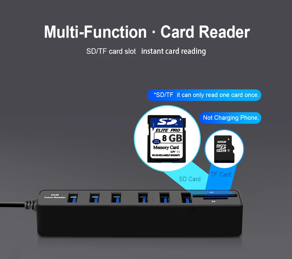 Usb-концентратор 3,0 Мульти USB 3,0 концентратор разветвитель порт 3/6 несколько USB концентратор SD кардtf Кардридер высокоскоростной USB комбо для компьютера ноутбука