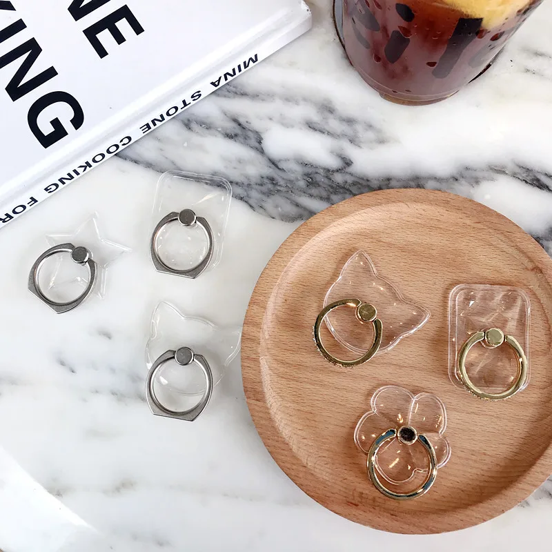 Universal Stent Mobile Phone Holder Stand Finger Ring Magnetic For cute Cell Smart Transparent holder for iphone XS MAX 8 | Мобильные