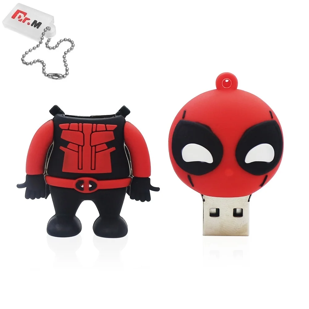 Флеш-диск USB 2,0 карта памяти с героями мультфильмов Дэдпул Миньоны 128 Гб 64 ГБ 32 ГБ 16 ГБ 8 ГБ 4 ГБ Marvel Comics креативная Флешка классный подарок