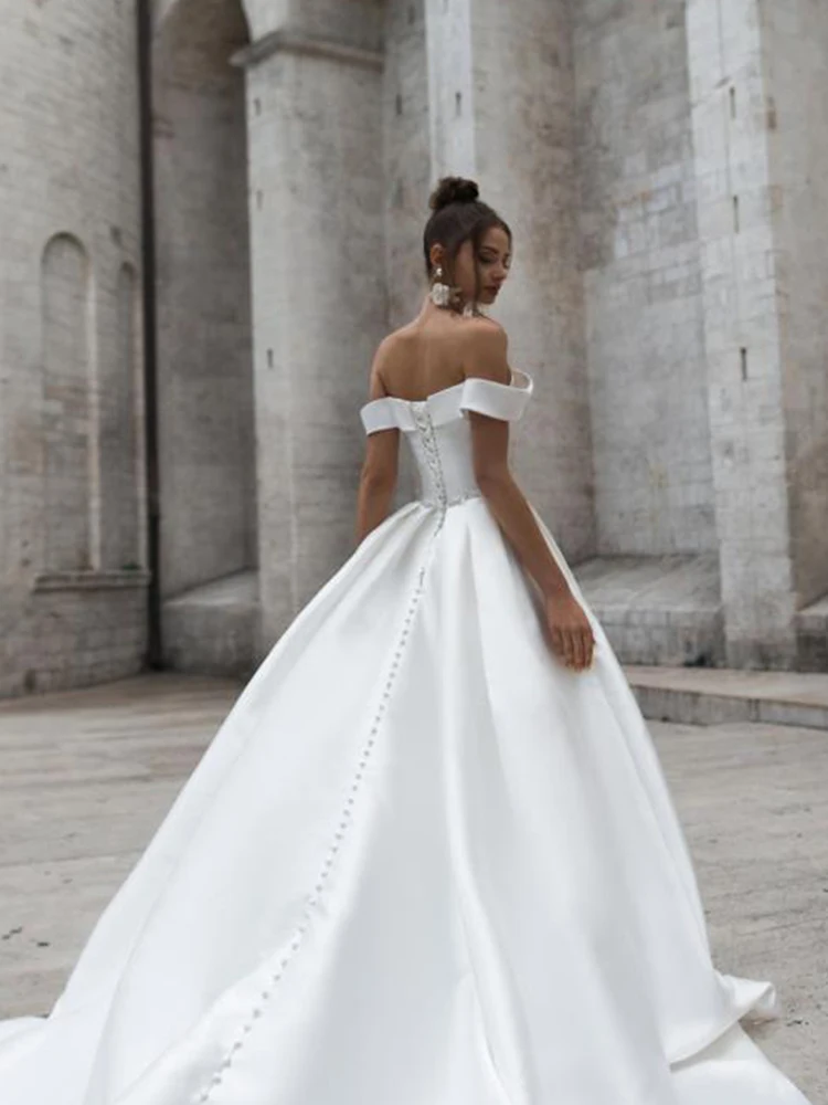 

BAZIIINGAAA Simple Wedding Dress Lace Little Beading Strapless Dress Luxury Wedding Gowns Bridal Can Be Washed Bride Dresses