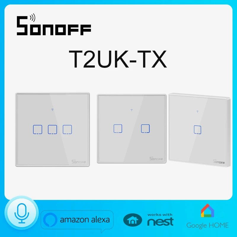 SONOFF T2 Великобритания TX серии Smart Wifi сенсорный настенный выключатель света с