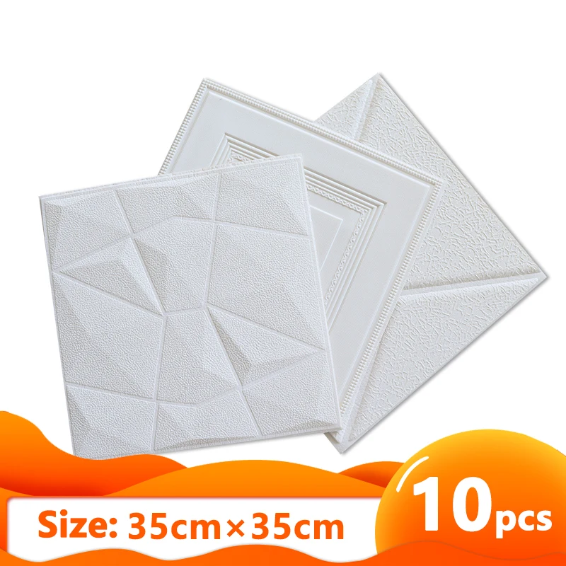 

12 шт., самоклеящиеся водонепроницаемые 3D-панели для украшения дома