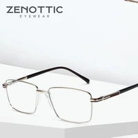 zenottic square glasses frame for men ultra light metal optical myopia eyewear male fashion prescription eyeglasses frames