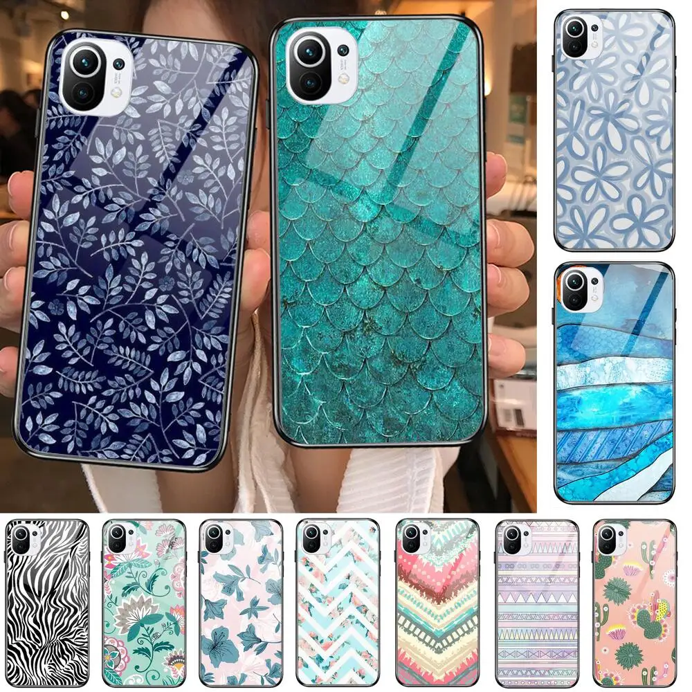 

Lovely Colorful Boho Mandala flowers Tempered Glass Phone shell Case For xiaomi redmi 11 Lite pro Ultra 10T 10 9 8 cc se Cover S