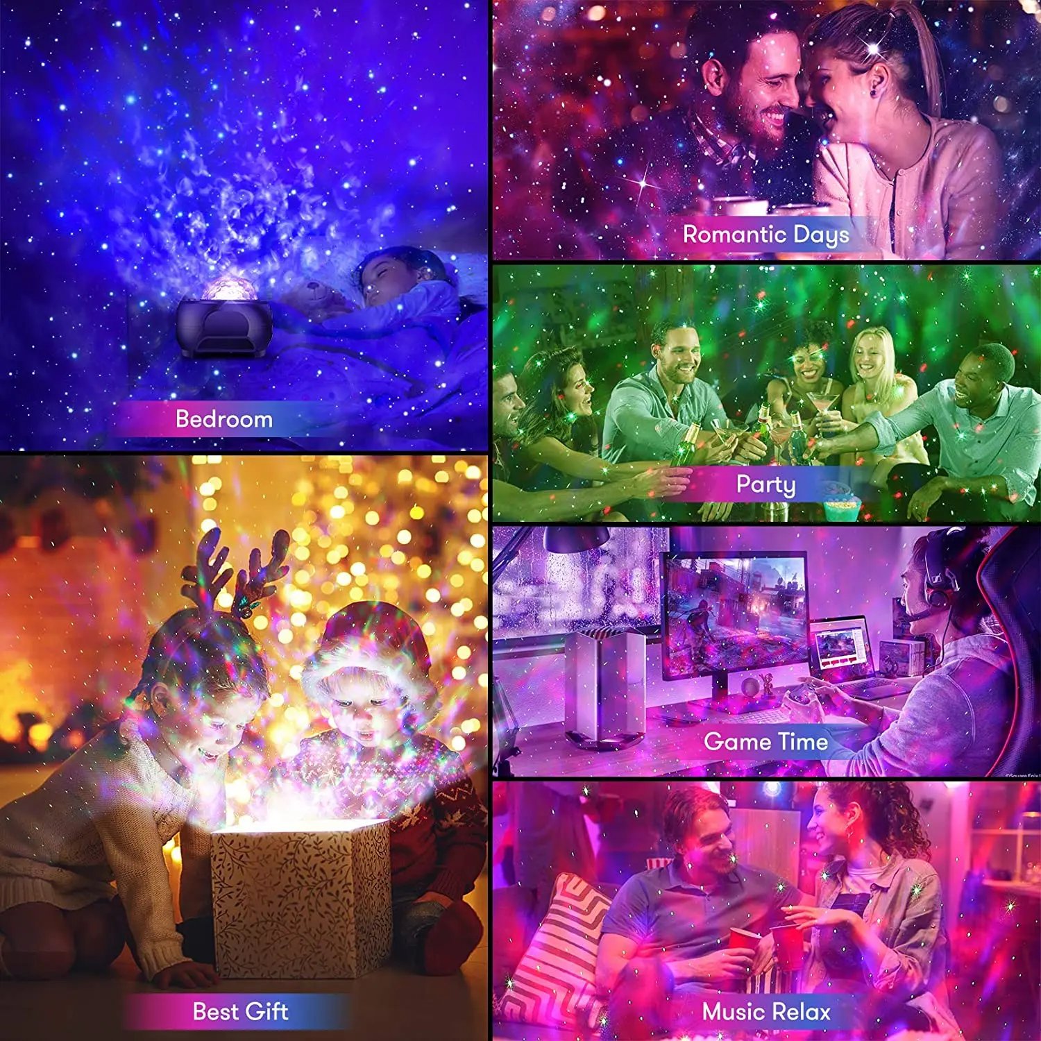 

Led Starry Sky Night Light Projector Galaxy For Children Kids Room Bluetooth-compatible