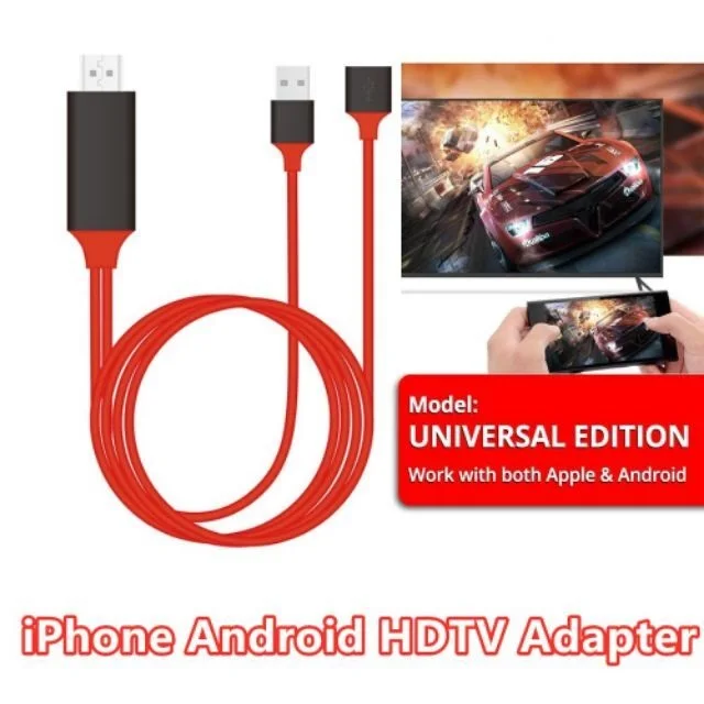 

MF Universal MiraScreen Phone to HDMI HDTV AV Adapter Cable Android iOS iPhone Lightning Micro USB Type C EZCast Connector