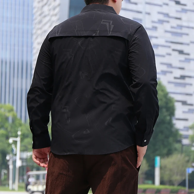 shirts men dress long sleeve shirt mens black blouse button big size clothes tops streetwear chemise homme рубашка мужская |
