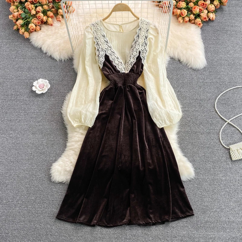 

Женское шифоновое платье-пуловер Aibeautyer, повседневное ТРАПЕЦИЕВИДНОЕ ПЛАТЬЕ с круглым вырезом, однотонное облегающее платье до середины ик...