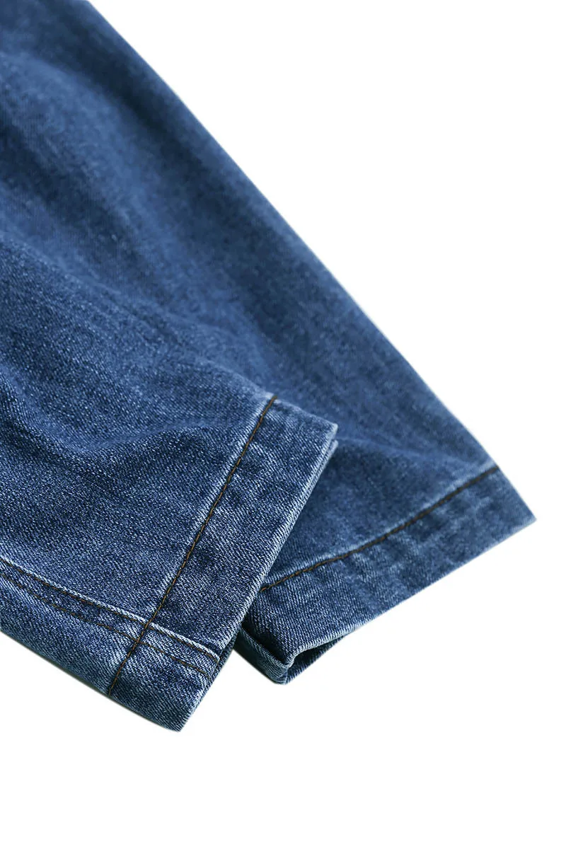 

American high big hip hop fashion brand old street loose pocket stitching casual jeans