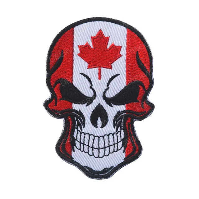 Canada Punisher Каратель Спартанский череп шлем Россия Американский Израиль Канада Испанский Великобритания Чешский Немецкий флаг патч тактический боевой дух нашивки значки - Цвет: Canada Punisher