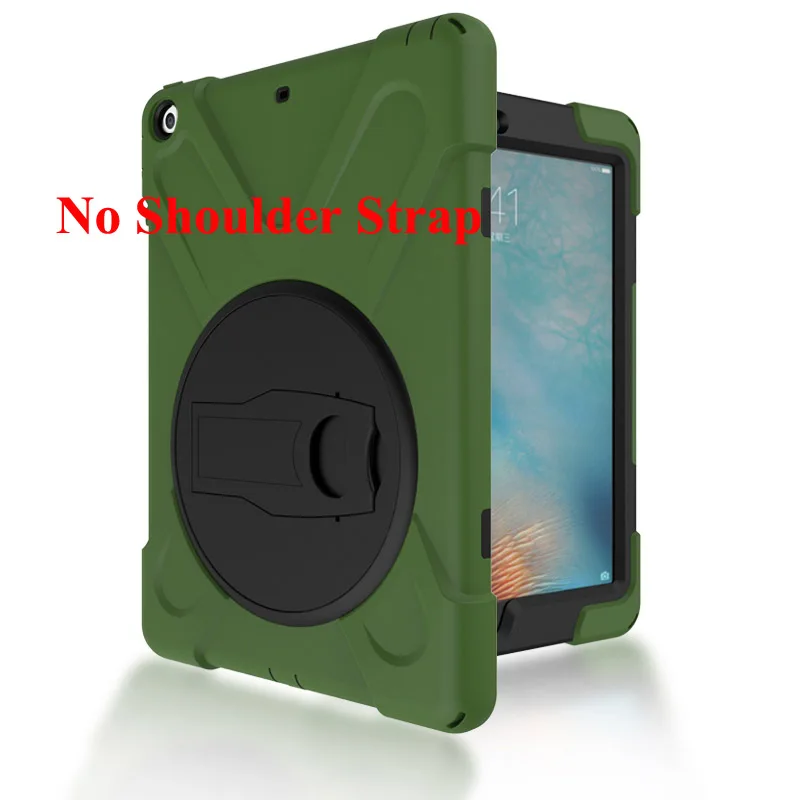 army green Чехол для нового iPad 9,7 6th iPad 9,7 планшет, безопасный сверхмощный ударопрочный Прочный чехол с 360 Вращающаяся подставка - Цвет: army green