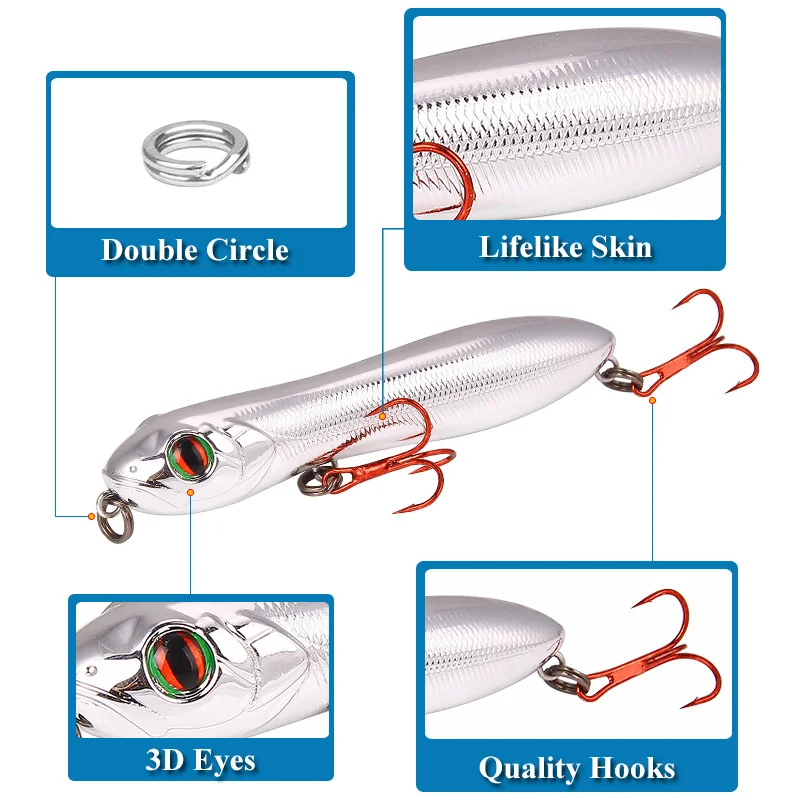 

Bionic Lure Fishing Bait Snake Head Life-like Bionic Bait 3D Eyes Double Hooks Baits PUZ777