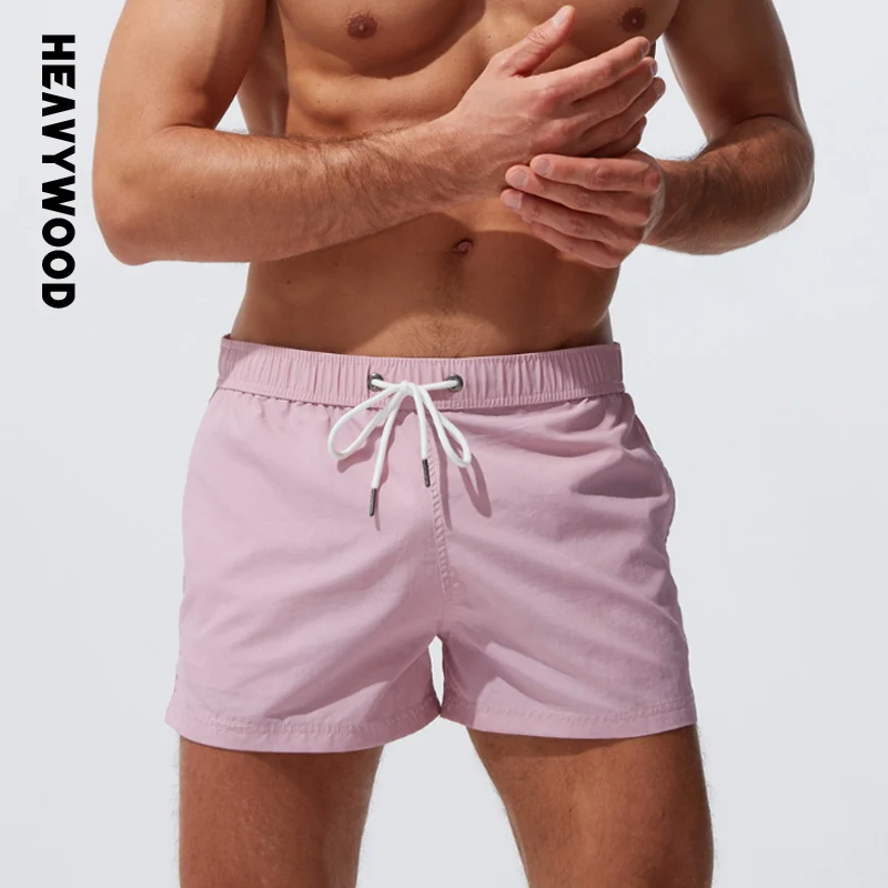 

Мужские плавки для плавания Heavywood, водонепроницаемые плавки на завязках с карманами, на молнии, с эластичным поясом, штаны для фитнеса, трена...