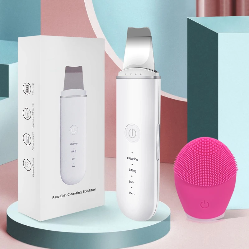 Ультразвуковой Скруббер кожи Вибрация шпатель для лица удаление угрей Лопата