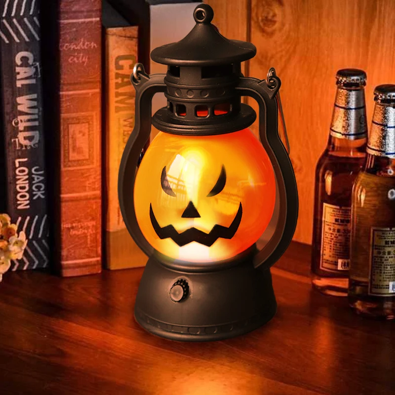 LED Night Light Pumpkin Skull Pony Lantern Halloween Decor DIY Hanging Scary Creative Kids Toy Holiday Bar Party Oil Lamp Prop | Дом и сад