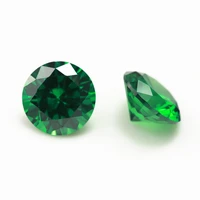 size 5 510mm 5a green color cz stone round shape cubic zirconia stone synthetic stone for sale stone