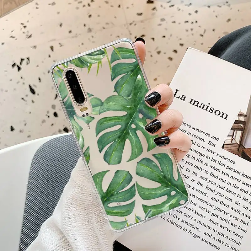 

Vintage Banana Leaves Phone Cases Transparent for Samsung A71 S9 10 20 HUAWEI p30 40 honor 10i 8x xiaomi note 8 Pro 10t 11