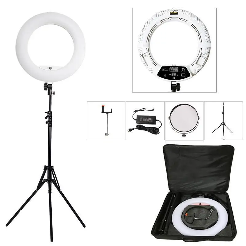 

Yidoblo White FD-480II 18" Studio Dimmable LED Ring lamp Sets 480 LED Video Light Lamp Photographic Lighting + stand (2M)+ bag