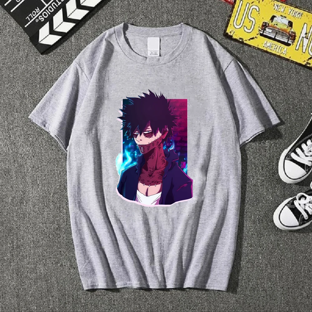 

Dabi Boku No My Hero Academia Print Oversized Men T Shirt Hip-Hop O-neck Summer Japanese Male Causal Tshirts Fashion Loose Tees