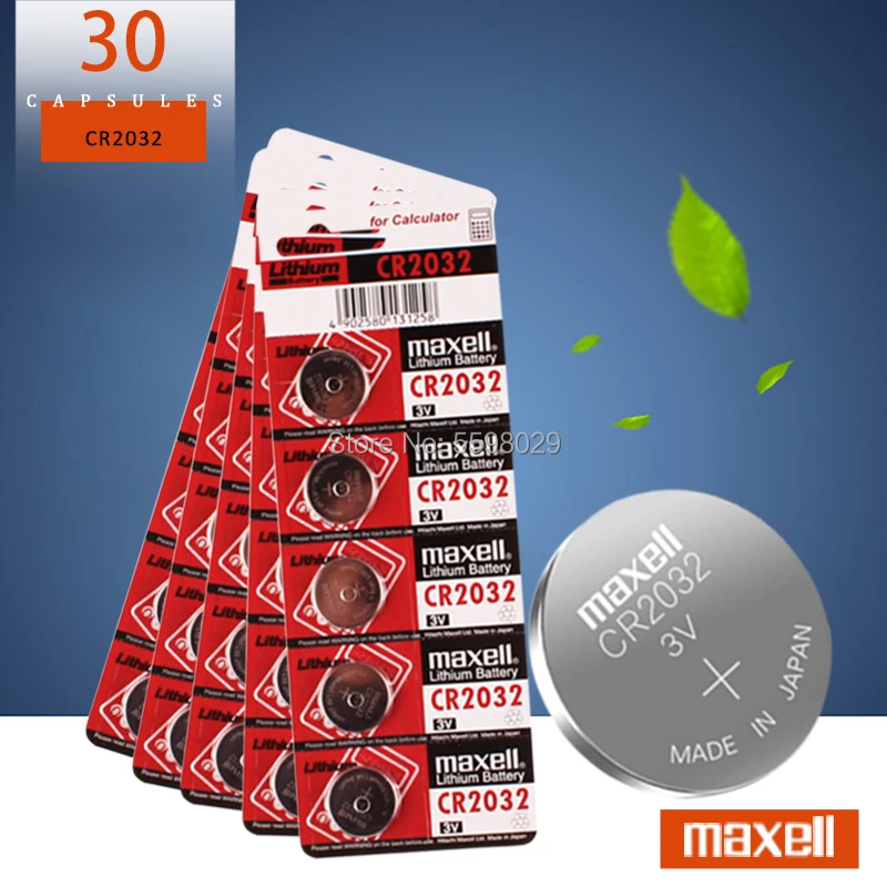 30 шт. для батареи maxell CR2032 3 в литиевые BR2032 DL2032 ECR2032 CR 2032 кнопочная монетная батарея