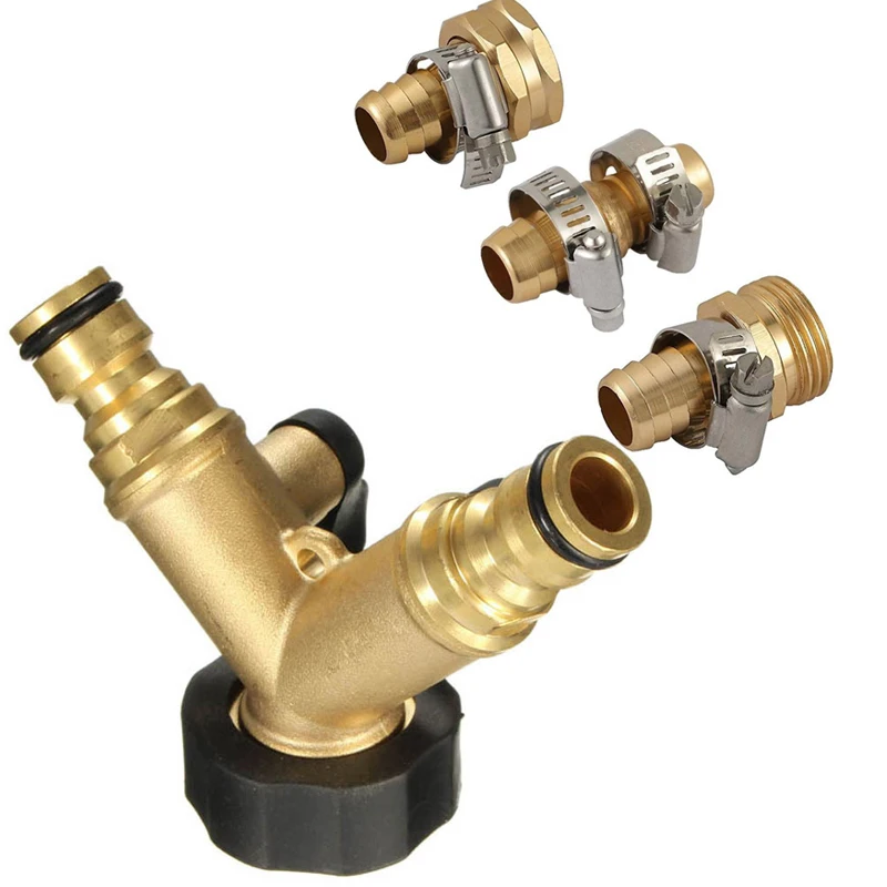 

4 Type Copper Threaded Connectors Garden Hose Tap Connector Garden Water Pipe Adapter for Garden Watering Irrigation System
