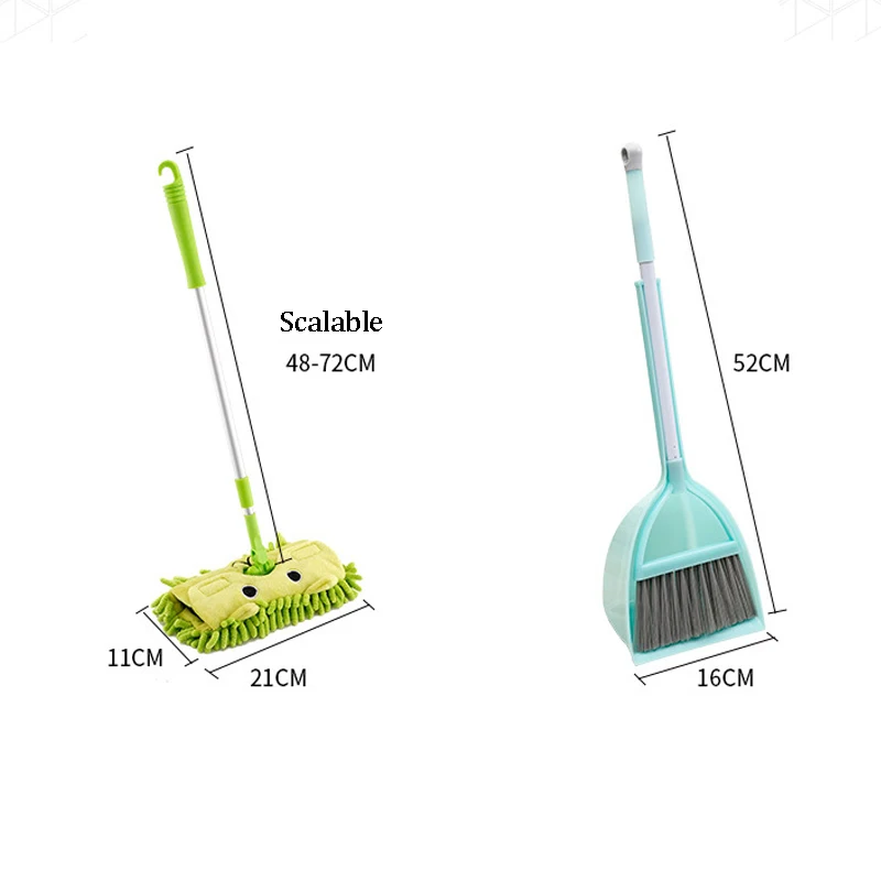 

Children's Housekeeping Toys Simulation Broom and Mop Set Cartoon Animal Mop Household Cleaning Tools Pretend Play Accessories