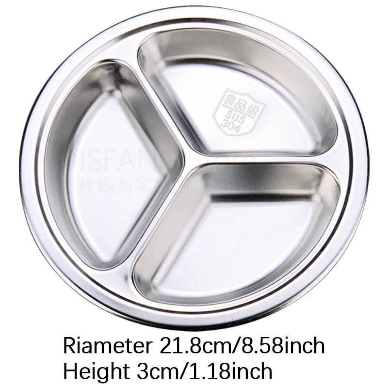 

Free Engraving 304 Stainless Steel Fast Food Tray Child Baby Anti-fall Tray Student Cafeteria Partition Plate Tableware Set