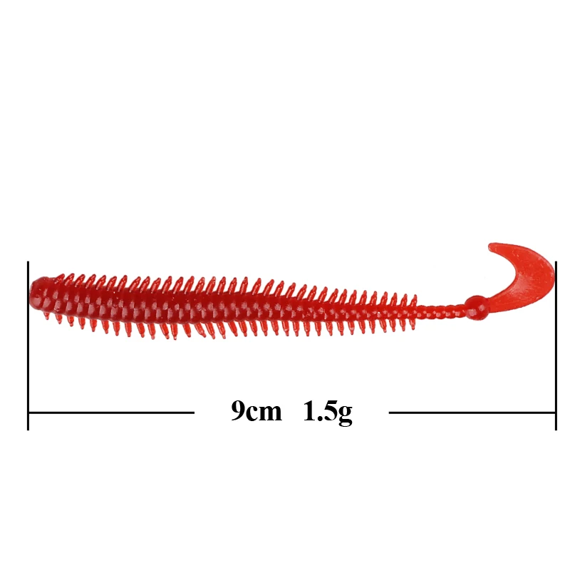 TAF 10pcs Soft Fishing Lure 9cm 1.5g Silicone Centipede Worm Bait Isca Artificial Fake Baits Carp Wobblers Swimbaits | Спорт и