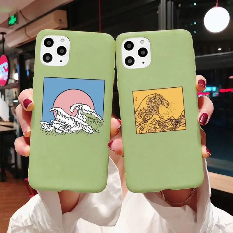 

The Great Wave off Kanagawa Phone Case Candy Color for iPhone 11 12 mini pro XS MAX 8 7 6 6S Plus X 5S SE 2020 XR