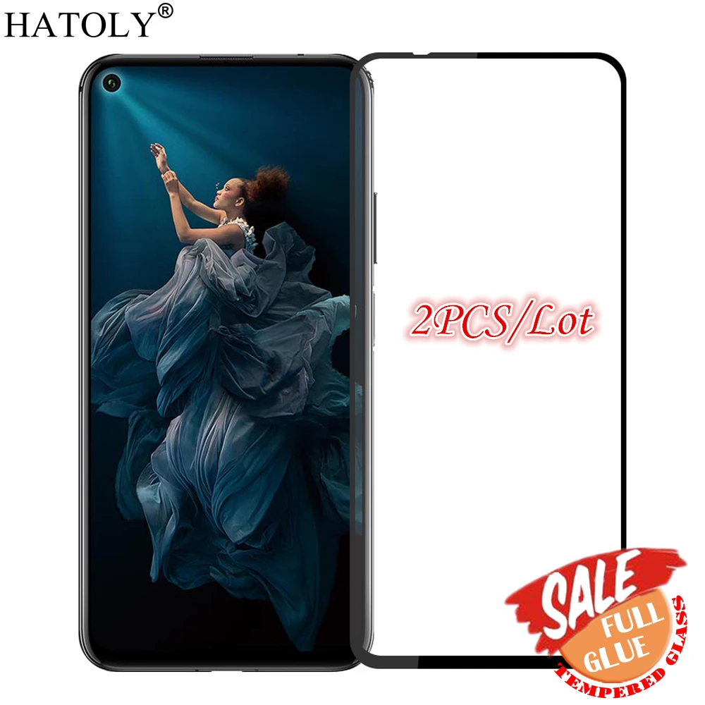 2 шт Полное клеевое стекло для Huawei Honor 20 закаленное Защитная пленка экрана