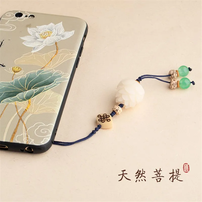 Новый буддийский брелок с резным лотосом Бодхи цветочным орнаментом