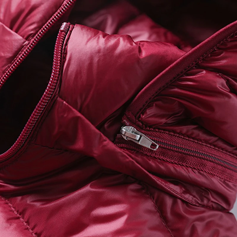 Пуховик женский зимний на белом утином пуху со съемным капюшоном 5XL 2021 | Женская