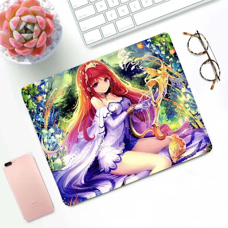 MRGLZY Standard Pad Small Thick Cute Girl Cartoon Game Animation Two-dimensional Computer Office Student Desk Mat Customization