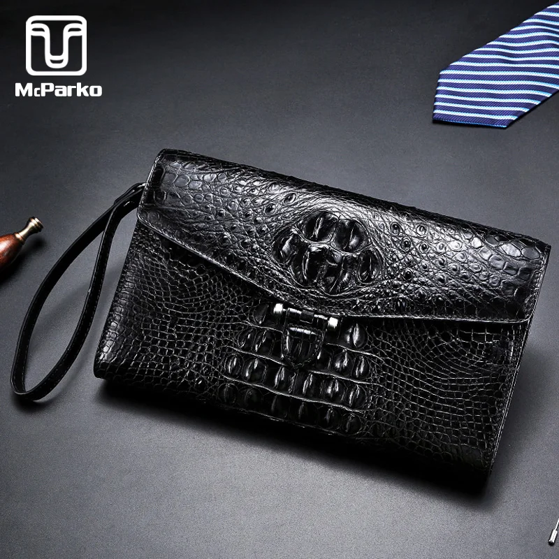 

McParko Crocodile Wallet Clutch Bag Genuine Leather Wallet Men Luxury Brand Hand Clutches Businessman Card Holder Wallet Alligator Purse Handbag