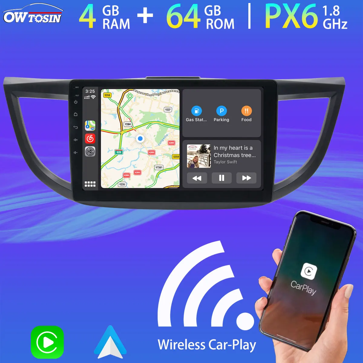 10 1 &quotPX6 4 Гб + 64 ГБ Автомобильный мультимедийный плеер Android 0 для Хонда сrv CR V 2012 2016