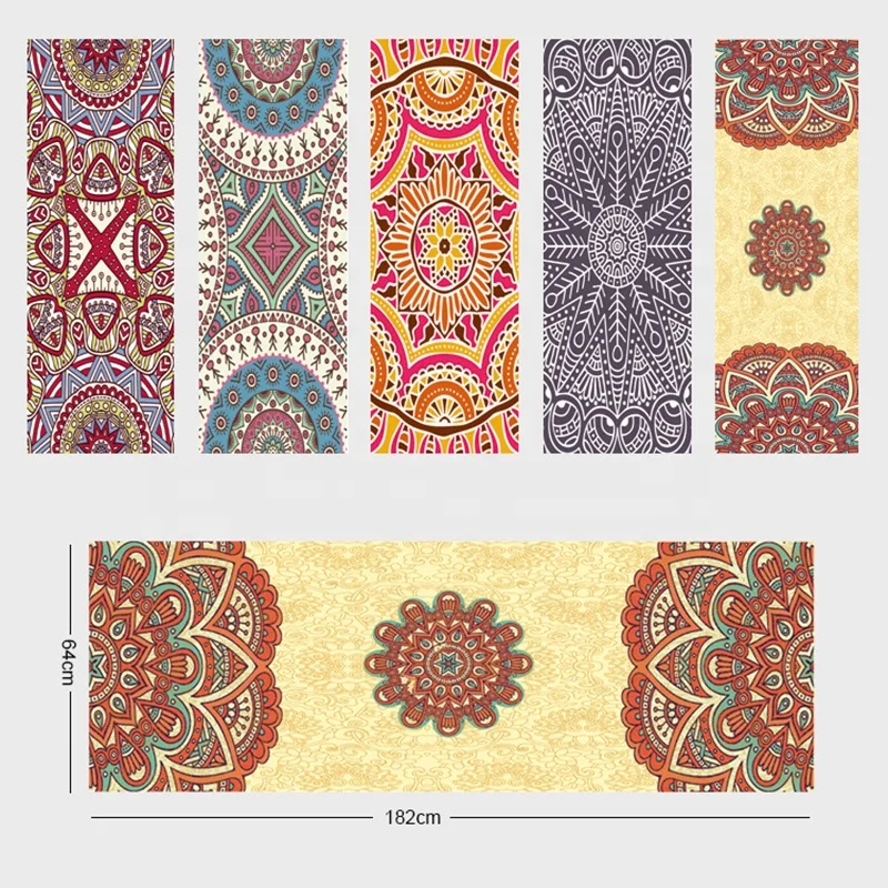 Printed Hot Yoga Towel Microfiber Non Slip Yoga Blanket Fitness Workout Mat Cover Quick Dry Gym Pliates Yoga Mat Towel 182*64cm