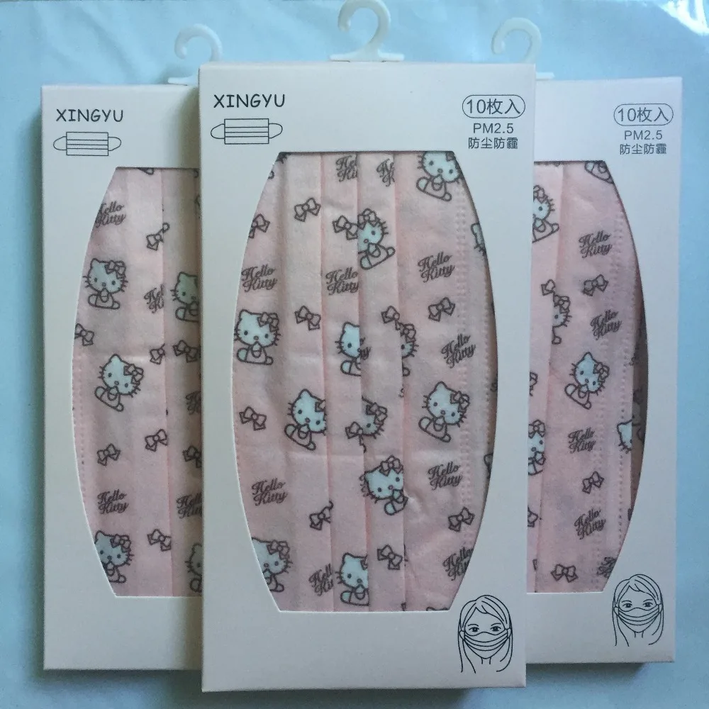 20 упаковок/200 шт Kawaii взрослых детей мультфильм одноразовая маска для лица пыленепроницаемый туман доказательство Милая маска вечерние блага