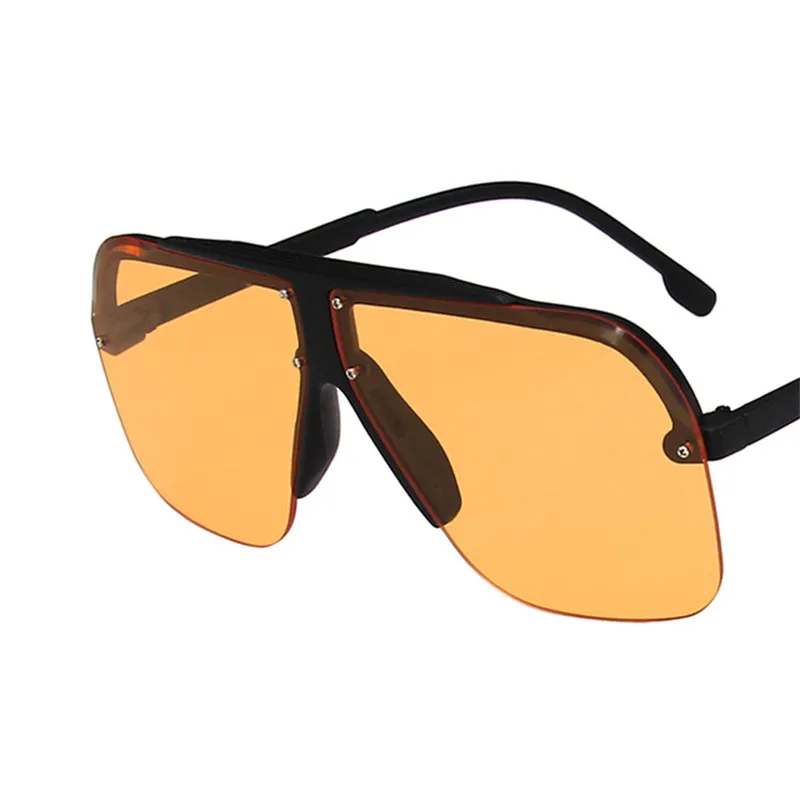 

2021 New Fashion Brand Designer Pilot Sunglasses Women Oversize Semi-Rimless Sun Glasses Shades Mirror Retro Protection Eyewear