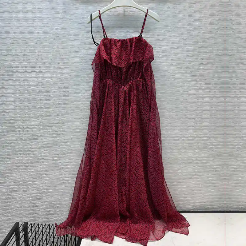 

Женское шифоновое платье с леопардовым принтом, привлекательное летнее платье с лямкой на шее, для путешествий, праздников и вечеринок, 2021