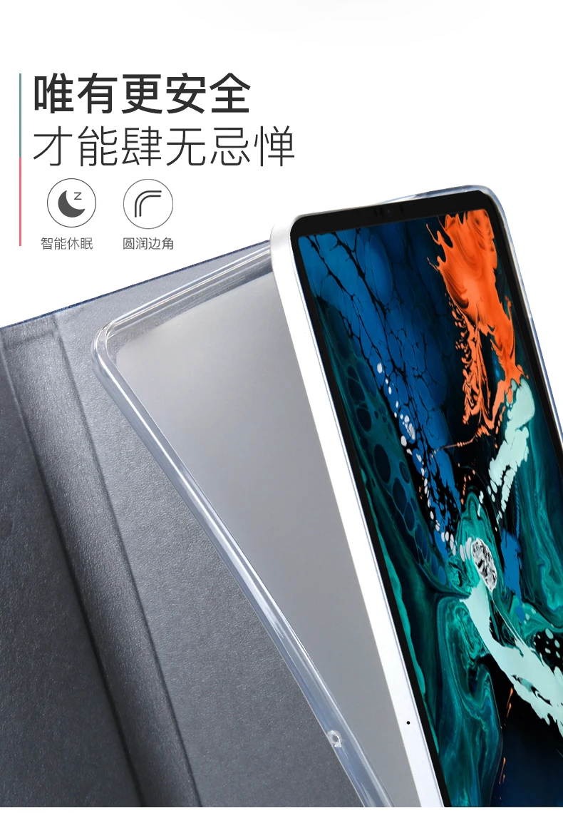 Высококачественный чехол для iPad pro 11, ударопрочный силиконовый чехол из искусственной кожи с подставкой и функцией автоматического сна для iPad pro 12,9, чехол s funda