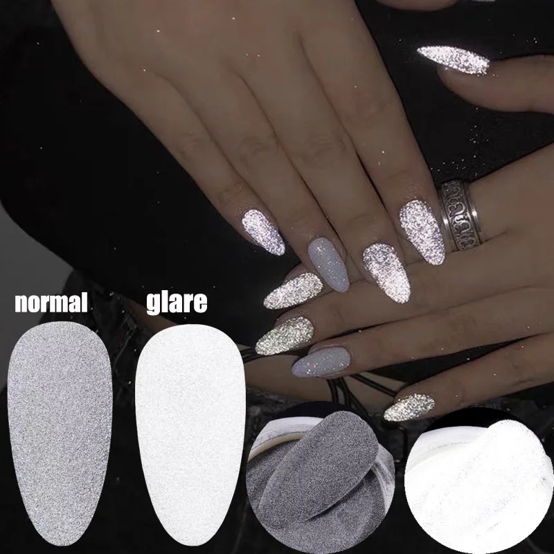 1 коробка светоотражающего порошка для ногтей блестящий порошок в брикет диско