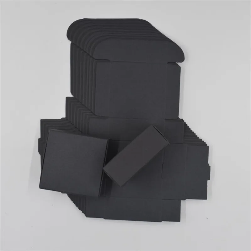 

50pcs Black Craft Kraft Paper Box black Packaging Box Wedding Party Small Gift Candy Jewelry Package Boxes For Handmade Soap box