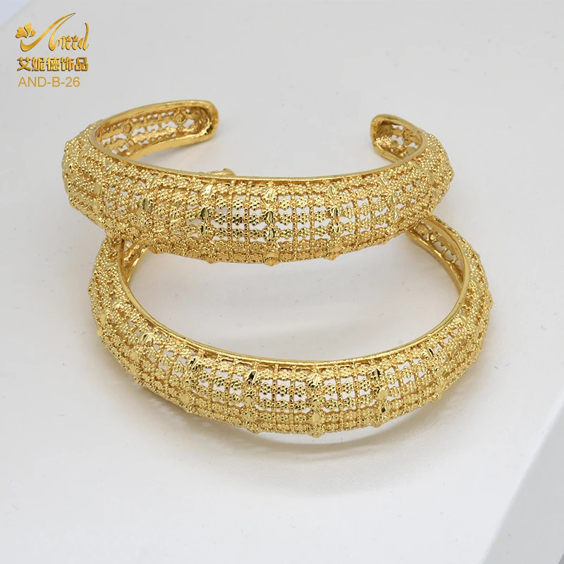 

Ethiopia 24K Gold Color Bangles African Dubai Bangle Bracelets For Women Arab Middle East Bride Wedding Luxury Jewelry Resizable