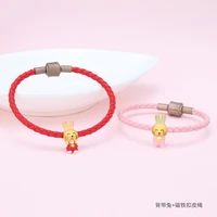 little rabbit 18k yellow gold nano aquamarine bracelets for women solid gemstone christmas gifts fine jewelry
