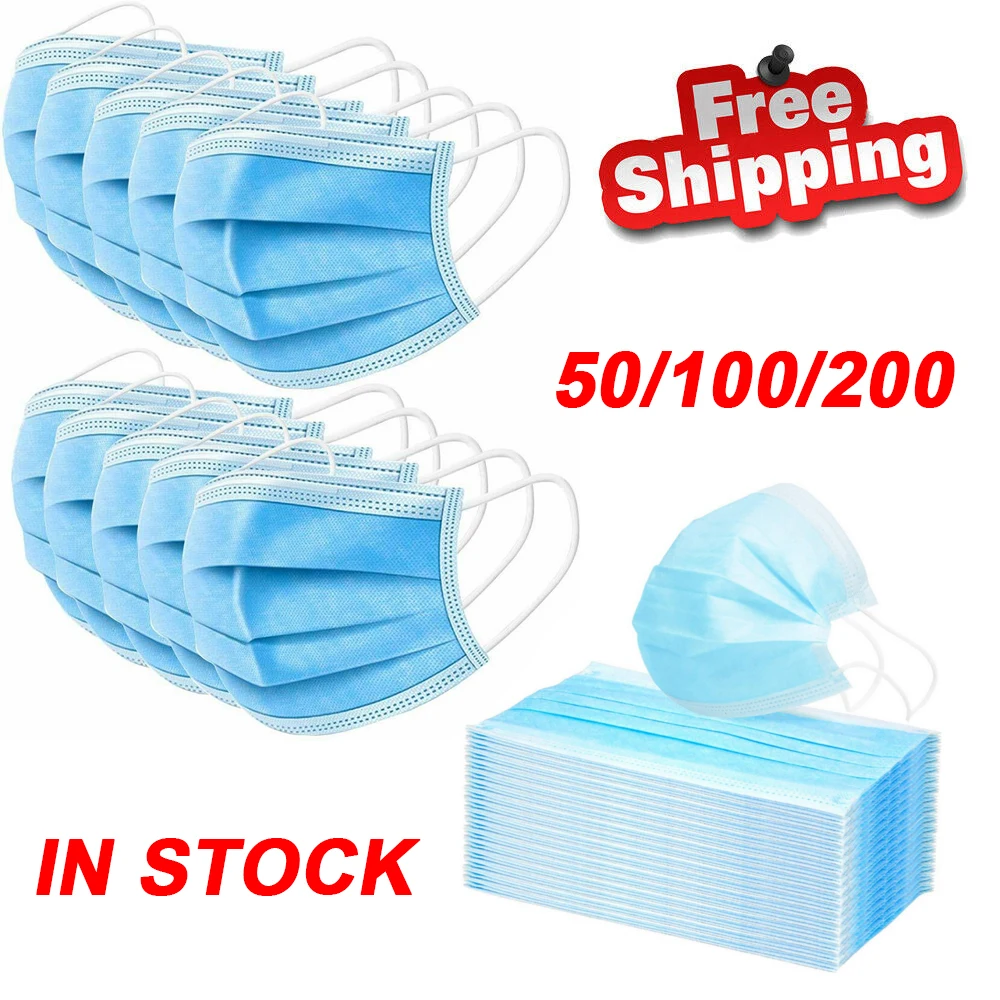 200 шт одноразовые маски 3 слоя нетканые материалы пылезащитный уход за здоровьем