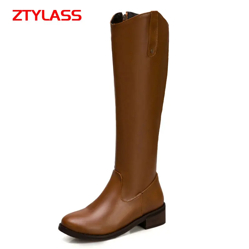 

Black Yellow Women Boots Falt With Knee High Boots Autumn Winter Fashion Long Boots Low Heel Zipper Shoes 2021