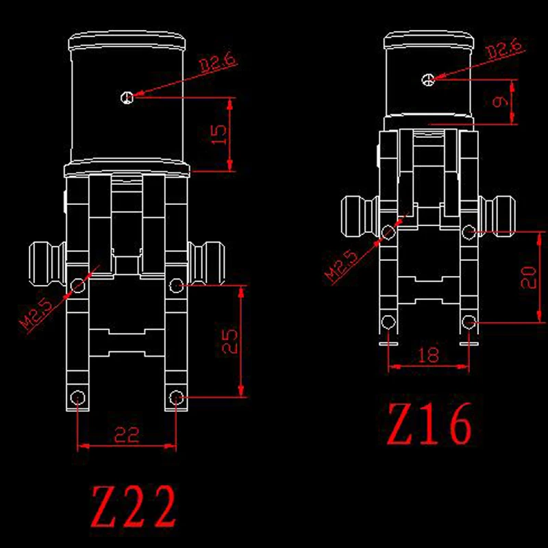 Складной кронштейн Yuenhoang Z16MM/Z22MM/Z25MM/Z30MM алюминиевый сплав с ЧПУ для