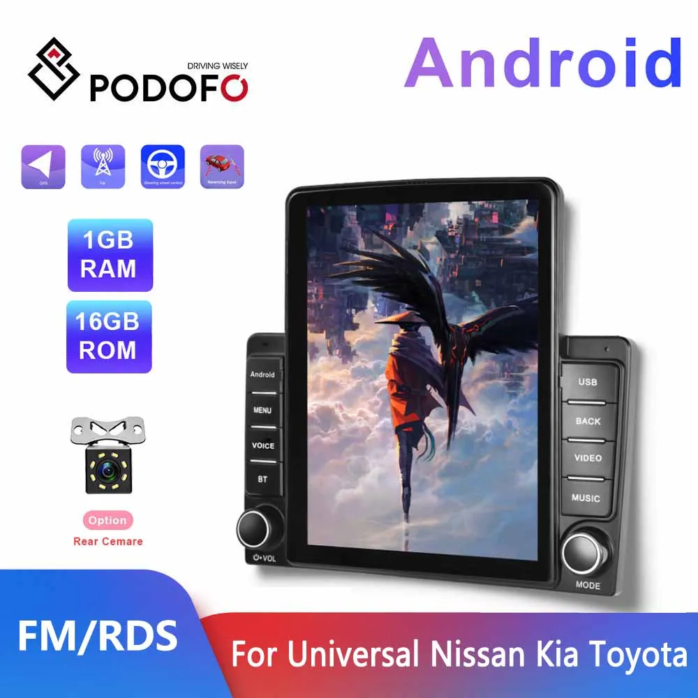 

Автомобильный радиоприемник Podofo, мультимедийный плеер на Android, с экраном 2,5D, GPS, для Nissan, Kia, Toyota, VW, Hyundai, поддержка DVR, типоразмер 2DIN