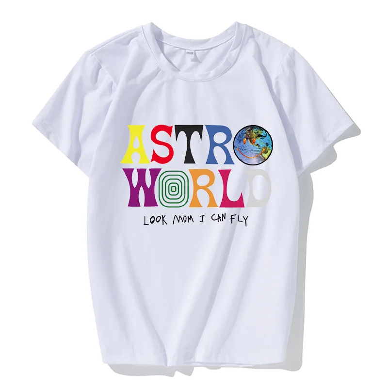 

New Fashion Hip Hop T Shirt Men Women Travis Scotts ASTROWORLD Harajuku T-Shirts Letter Print men's casual Tees Tops