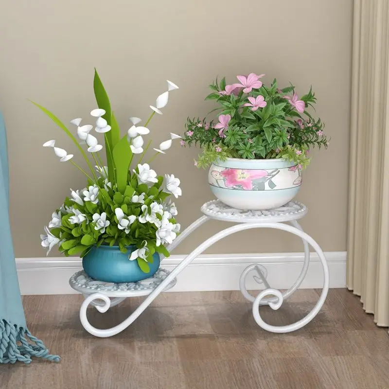 

Wrought Iron Multilayer Shelf Floor Type Multifunctional Indoor Ground Flowerpot Wearing European Household Balcony Flower Shelf